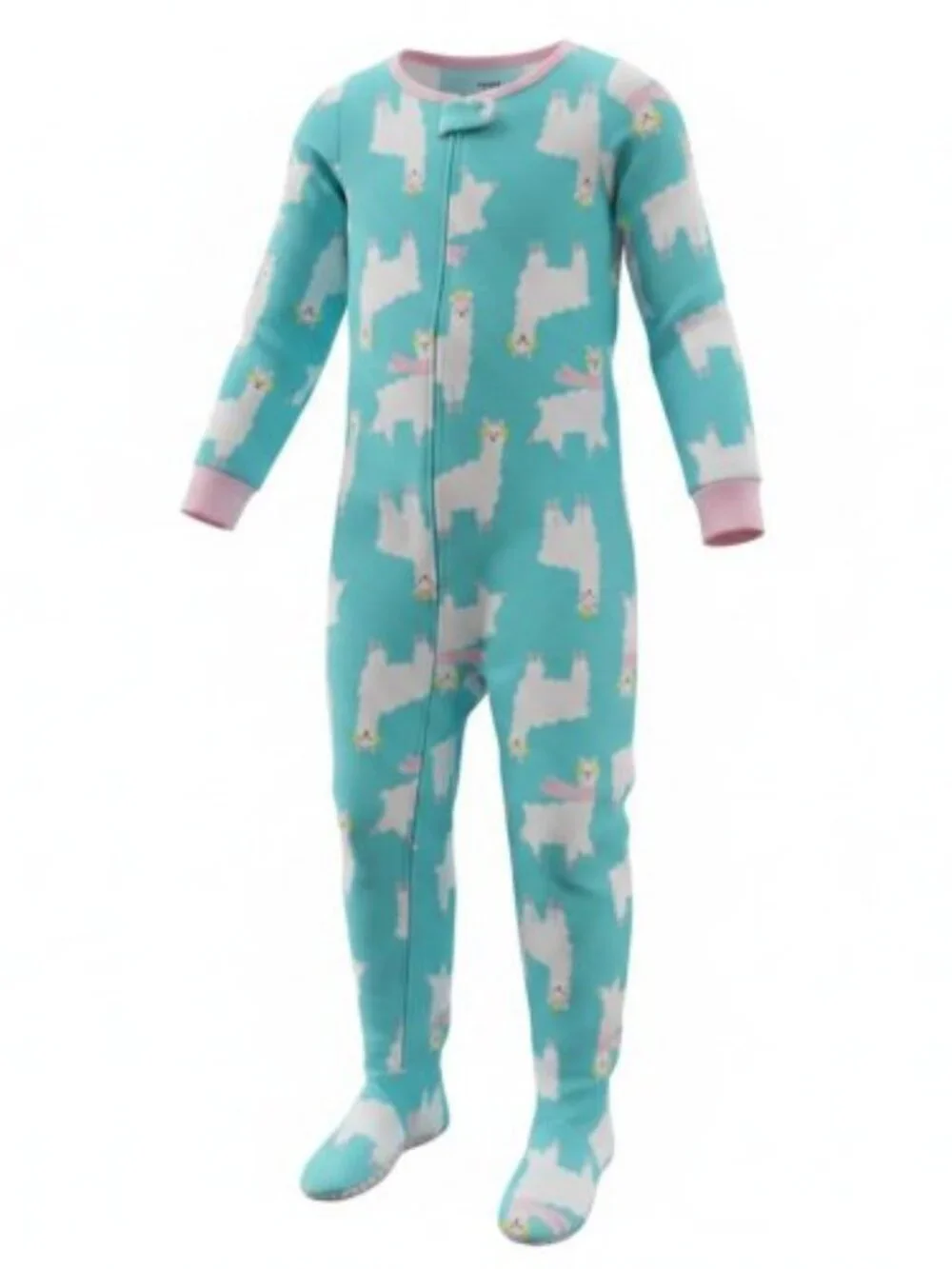 CARTER'S Llama Sheep Print One Piece Fleece Blanket Sleeper Pajamas Girls 4T